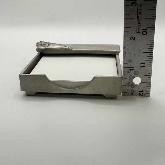 Pewter Eagle Memo Pad Holder And Card Holder - Picture 5 of 8